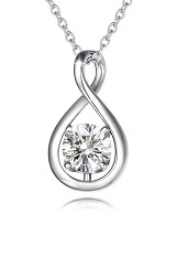 nice silver infinity pendant april birthstone baby necklace